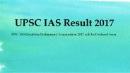UPSC IAS Result 2017