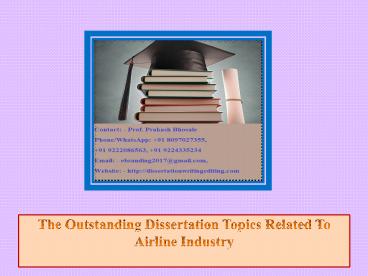 The Outstanding Dissertation Topics Related To Airline Industry