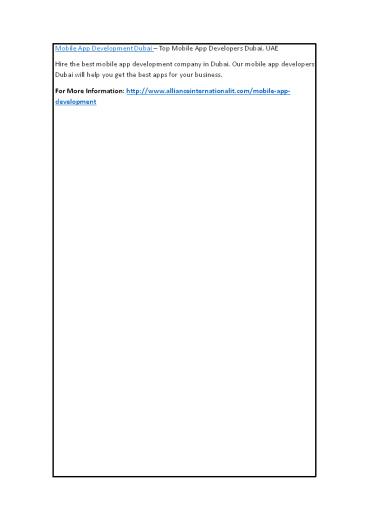 Mobile App Development Dubai