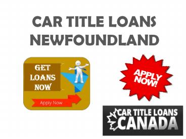 Car title loans Newfoundland