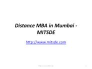 Distance MBA in Mumbai -MITSDE