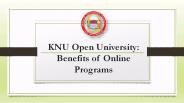 KNU Open University Benefits of Online Programs