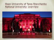 Open University of Taras Shevchenko National University- overview