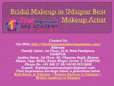Bridal Makeup in Udaipur Best Makeup Artist
