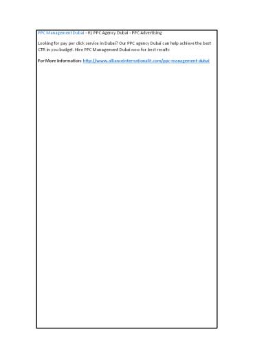 PPC Management Dubai