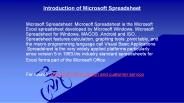 Introduction of Microsoft Spreadsheet