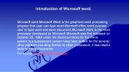 Introduction of Microsoft word