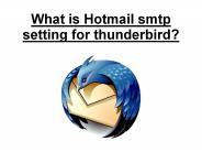 What is hotmail smtp setting for thunderbird?