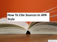 How to Cite Sources in APA Style
