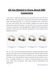 All You Wanted to Know About DB9 Connectors
