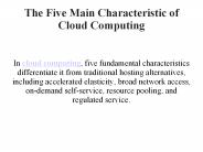 The Five Main Characteristic of Cloud Computing (1)