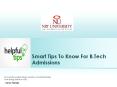 Smart Tips To Know For B.Tech Admissions PowerPoint PPT Presentation