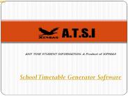 School Timetable Generator Software