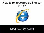 How to remove pop-up blocker on IE?