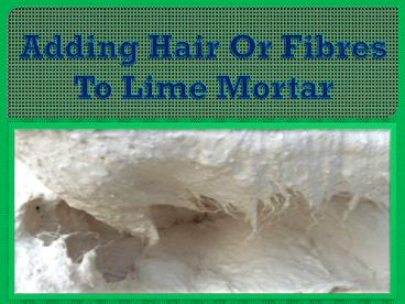 Adding Hair or Fibres to Lime Mortar