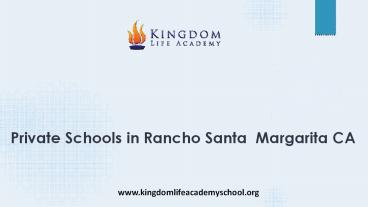 Private Schools in Rancho Santa Margarita CA