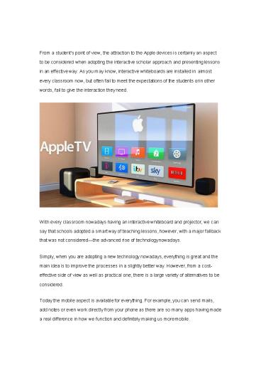 Why Apple TV is a Better Platform than Interactive Whiteboard
