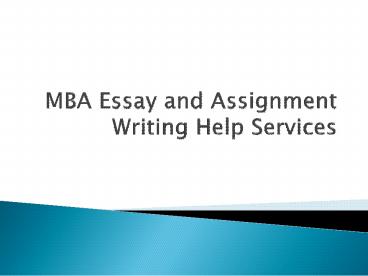 Online MBA Essay Writing Services