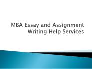 Online MBA Essay Writing Services