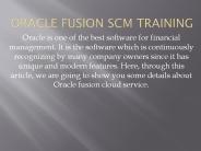 Oracle Fusion SCM Online Training Classes