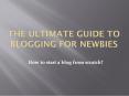 The Ultimate Guide to Blogging for Newbies PowerPoint PPT Presentation