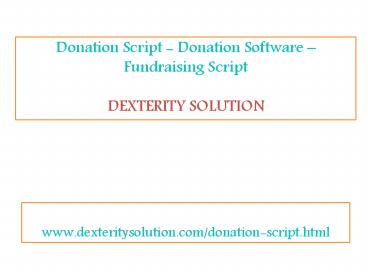 Donation script - fundraising script - Donation software