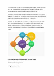 2014-2016 E-learning Market Trends — European E-learning Market
