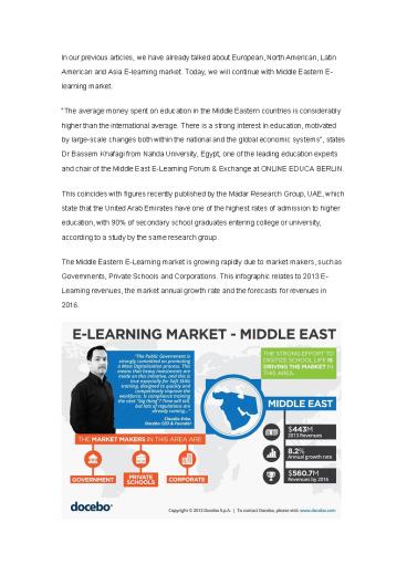 2014-2016 E-learning Market Trends — Middle Eastern E-learning Market