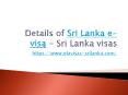 Details of Sri Lanka e-visa - Sri Lanka visas PowerPoint PPT Presentation