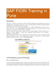 SAP FIORI Training in Pune