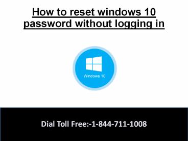 How to reset windows 10 password without logging in?