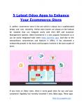 5 Latest Odoo Apps to Enhance Your Ecommerce Store