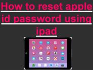 How to reset apple id password using ipad