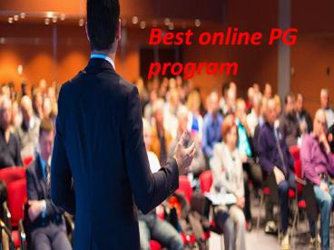 Best online PG program