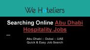 Find And Apply Online Abu Dhabi Hospitality Jobs