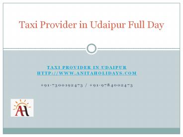 Taxi Provider in Udaipur Full Day