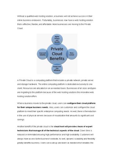 Business Benefits of Private Cloud