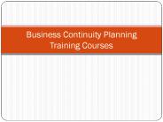Business Continuity Planning Training Courses