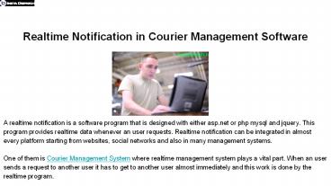 Realtime Notification in Courier Management Software