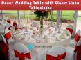 Decor Wedding Table with Classy Linen Tablecloths PowerPoint PPT Presentation