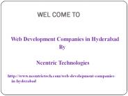 Web Development Companies in Hyderabad