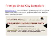 Prestige Jindal City Bangalore