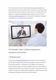 10 Video Conferencing Interview Questions and Answers
