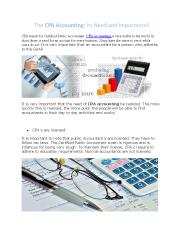 The Need of CPA accounting | Virtual