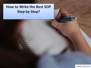 How to Write the Best SOP Step by Step?