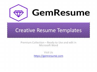 Best Creative Resume Templates for MS Word - Premium Collection