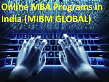 Online MBA programs in India