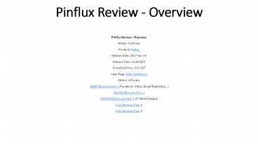 Pinflux Review and Masive Bonus