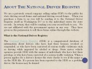 About The National Driver Registry