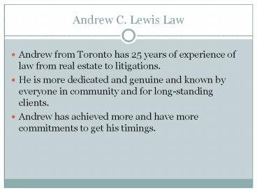 Andrew C Lewis Law